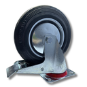 Ver imagem 2 de Rodízio Rodinha Grande Giratório Placa Base Aço Roda Borracha Diâmetro 200mm 8" Altura 245mm