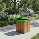 Ver imagem 5 de Lixeira de Madeira Plástica com Tampa Basculante Verde 68l