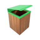 Ver imagem 1 de Lixeira de Madeira Plástica Ecológica com Tampa Basculante Verde 68l