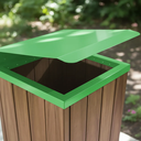 Ver imagem 4 de Lixeira de Madeira Plástica Ecológica com Tampa Basculante Verde 68l