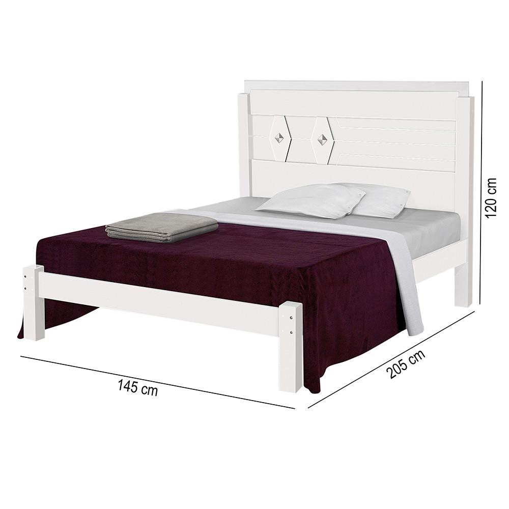 Cama Casal Reforçada MDF Livia Branco Carmolar - 4