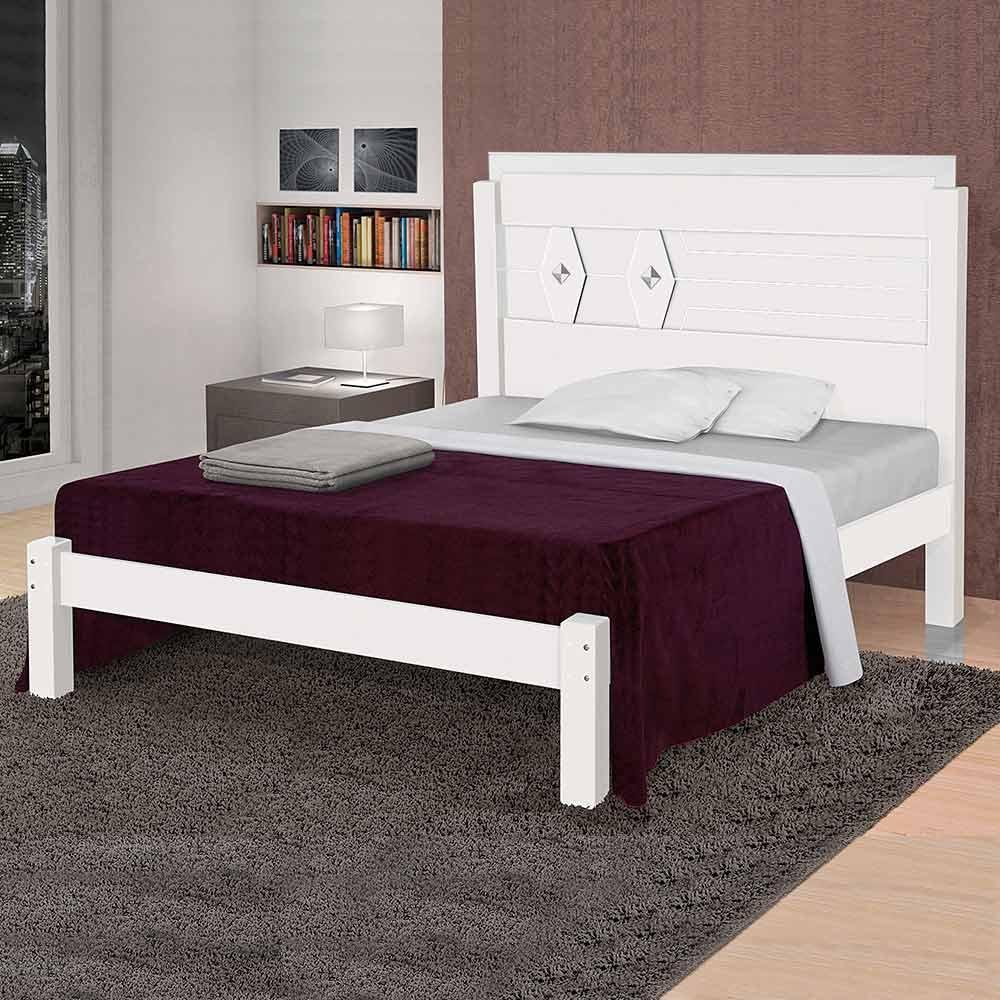 Cama Casal Reforçada MDF Livia Branco Carmolar - 1