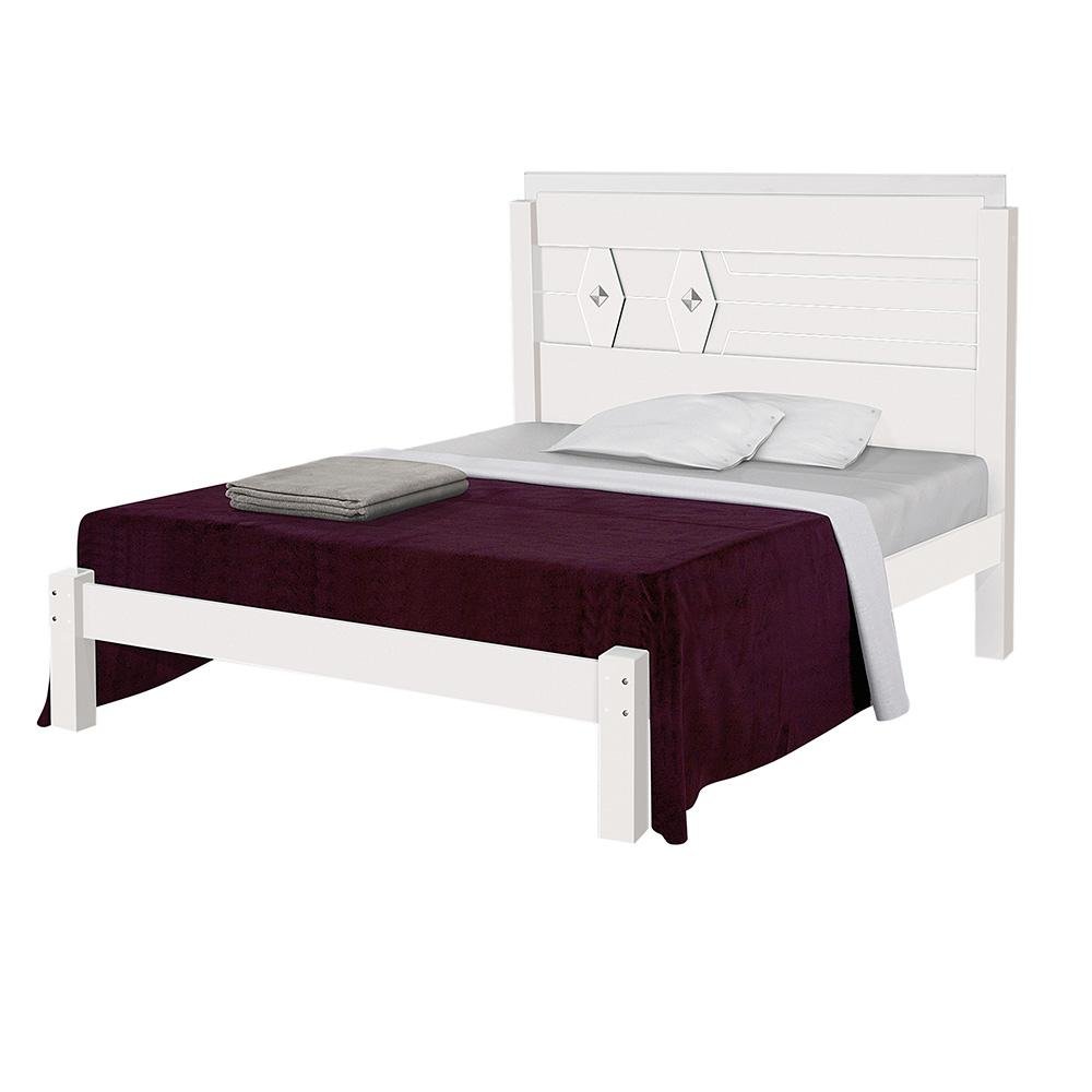 Cama Casal Reforçada MDF Livia Branco Carmolar - 2