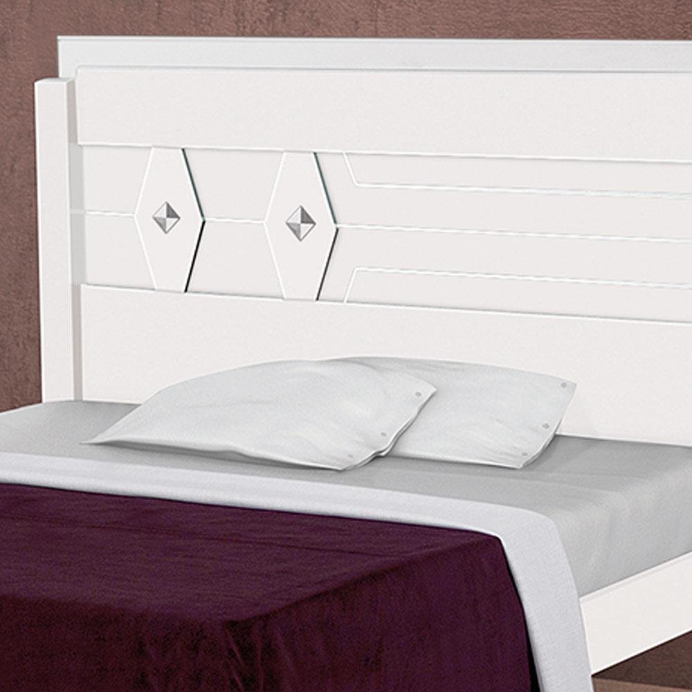 Cama Casal Reforçada MDF Livia Branco Carmolar - 3