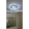 Lustre em Cristais Moderno Legítimos Para Mesa de Jantar com base em inox espelhado de sobrepor - 3