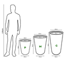 Ver imagem 3 de Kit 3 Vasos para Plantas Redondos Polietileno Marrom