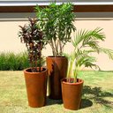 Ver imagem 1 de Kit 3 Vasos para Plantas Redondos Polietileno Marrom