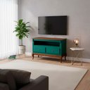 Ver imagem 1 de Rack para TV até 50 Polegadas 120 cm 2 Gavetas Pés Luis Xv em Madeira + Nicho
