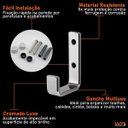 Ver imagem 2 de Gancho Cabide Toalheiro Fixação Parafuso Aço Piatina - Cromado