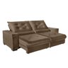 Sofá Retrátil e Reclinável 2,10m Suede Cancún Marrom Castor - 2