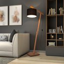 Ver imagem 2 de Luminária de Chão Aurora com Pés de Madeira e Tecido Sapucaia Preto 160cm