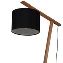 Ver imagem 3 de Luminária de Chão Aurora com Pés de Madeira e Tecido Sapucaia Preto 160cm