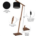 Ver imagem 5 de Luminária de Chão Aurora com Pés de Madeira e Tecido Sapucaia Preto 160cm