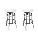 Ver imagem 1 de Conjunto 2 Banquetas Giratória Bar para Bancada Média Altura 65cm cor Preto Assento Branco Poltronas