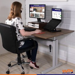 Estrutura para Mesa de Escritório com Regulagem de Altura sem Tampo - Cinza - 2