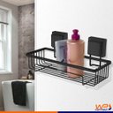 Ver imagem 4 de Suporte Porta Shampoo Fixação por Ventosa Preto Fosco Aço Carbono