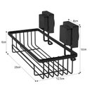 Ver imagem 5 de Suporte Porta Shampoo Fixação por Ventosa Preto Fosco Aço Carbono