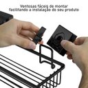 Ver imagem 6 de Suporte Porta Shampoo Fixação por Ventosa Preto Fosco Aço Carbono