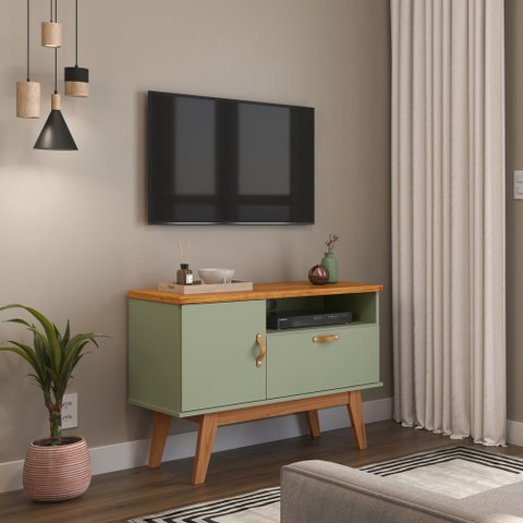 Rack Sirius 0.90 para Sala Tv 32 Polegadas - 3 Cores:alecrim/cinamomo