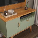 Ver imagem 3 de Rack Sirius 0.90 para Sala Tv 32 Polegadas - 3 Cores:alecrim/cinamomo