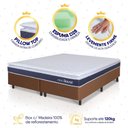 Ver imagem 4 de Conjunto Box Marrom Durban Azul Espuma D28 King 193x203x57 - King House