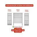 Ver imagem 3 de Guarda Roupa Casal Safira 8 Portas de Bater 6 Gavetas MDF Neve