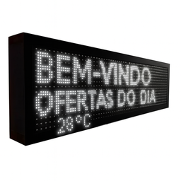 Painel Letreiro Led Digital 130x40 Externo Branco Wi-fi:220v - 2