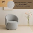 Ver imagem 4 de Poltrona Orgânica Bouclé Cinza Escuro para Sala Quarto Recepção Confortável Elegante Divani