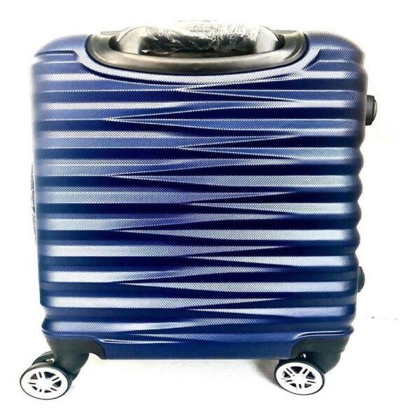 Mala de viagem de bordo rigida giro 360 rodinhas abs padrao anac com cadeado pequena azul - 2
