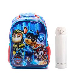 Kit Mochila Escolar Infantil Patrulha Canina 11783 e Garrafa de Água 74161 340ml Branca - Xeryus - 1