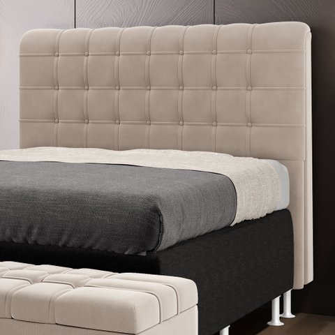 Cabeceira Rana 160 Queen Sued Bege Aradecor