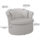 Ver imagem 6 de Poltrona Decorativa 93cm Redonda Rubia Linho Cinza