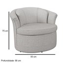 Ver imagem 5 de Poltrona Decorativa 93cm Redonda Rubia Linho Cinza