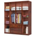 Ver imagem 4 de Guarda-roupa Casal North 10 Portas 3 Gavetas com Espelho Madeira Maciça Mogano - Pnr Móveis