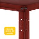 Ver imagem 4 de ESTANTE DE AÇO 175X92X30 5 PRAT. C/ REFORÇO PANDIN - VERMELHO EP-5AR-VU-175