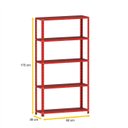 Ver imagem 2 de ESTANTE DE AÇO 175X92X30 5 PRAT. C/ REFORÇO PANDIN - VERMELHO EP-5AR-VU-175