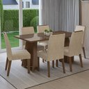Ver imagem 1 de Conjunto Sala de Jantar Tampo de Vidro 6 Cadeiras Rustic/imperial Madrid Madesa