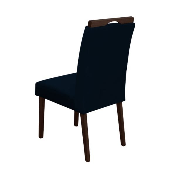 Kit 6 Cadeiras Sala de Estar Estofadas Veludo Azul Heloisa Castanho - 3