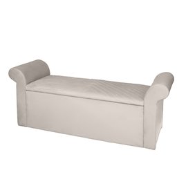 Recamier Baú Viena King 195 Cm Suede Bege Claro - MV Estofados Shop - 2