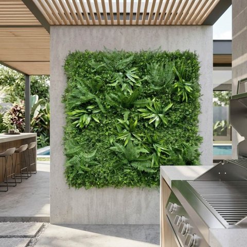 0,5m² Painel Parede Verde Artificial 3d Alta Densidade Uv
