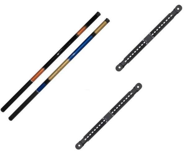 Kit 2 Varas Telescópica 3,60 Mts E 5,40 Mts + Polinha - 5