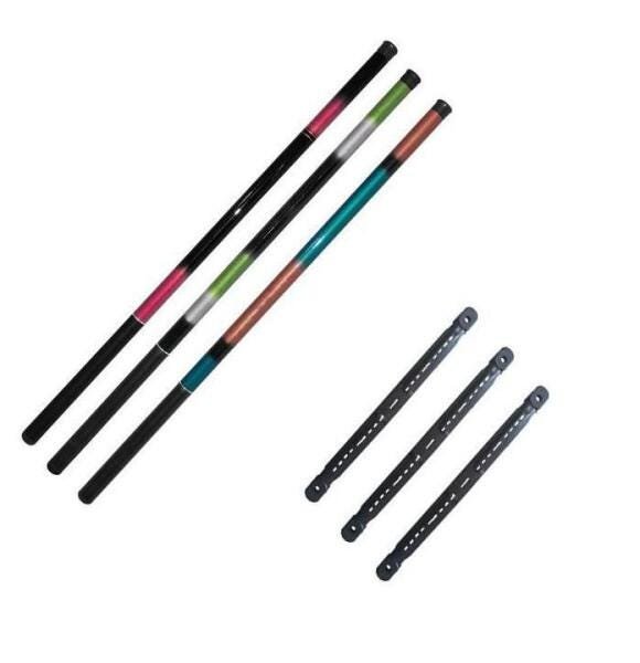 Kit 3 Varas Telescópica 3.00M - 7-17Lbs + Enrolador De Linha - 7