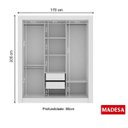 Ver imagem 4 de Guarda-Roupa Casal com Espelho 3 Portas de Correr Master Madesa