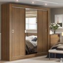 Ver imagem 1 de Guarda-Roupa Casal com Espelho 3 Portas de Correr Master Madesa