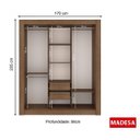 Ver imagem 4 de Guarda-Roupa Casal com Espelho 3 Portas de Correr Master Madesa