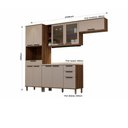 Ver imagem 3 de Cozinha Compacta 4 Peças com Espaço para Microondas Vidro e Nogueira Dourado/cinammon