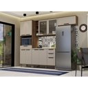 Ver imagem 1 de Cozinha Compacta 4 Peças com Espaço para Microondas Vidro e Nogueira Dourado/cinammon