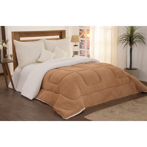 Edredom Casal Queen Marilak Sherpa 2,40m x 2,20m 01 Peça Caramelo