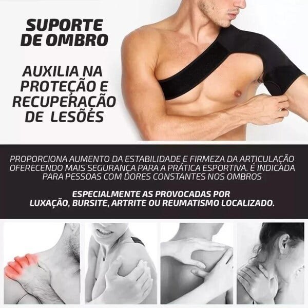 Ombreira Ergonomico em Neoprene Bilateral Protetor Ombro Suporte Ortopedica Proteção Futebol - 3