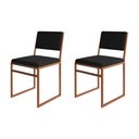 Ver imagem 1 de Kit 2 Cadeiras Industrial Isa Veludo Base Cobre para Mesa Sala Jantar Cozinha Decor - Cobre/preto